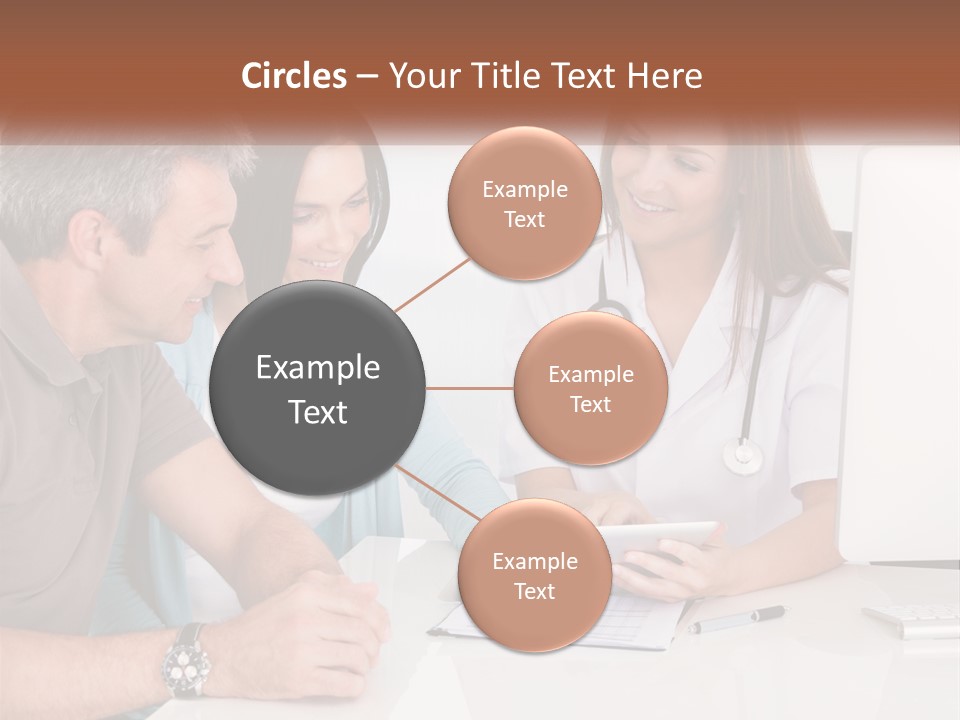 A Group Of Doctors Looking At A Computer Screen PowerPoint Template
