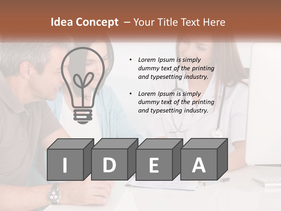 A Group Of Doctors Looking At A Computer Screen PowerPoint Template