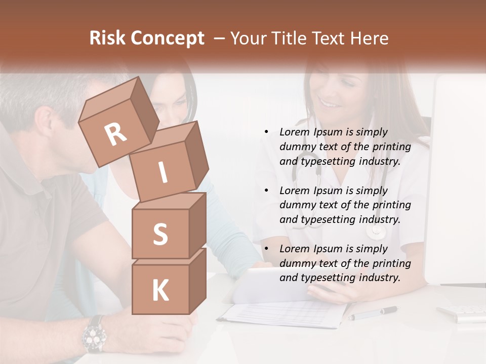 A Group Of Doctors Looking At A Computer Screen PowerPoint Template