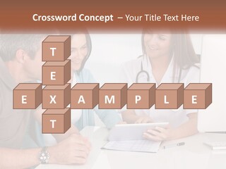 A Group Of Doctors Looking At A Computer Screen PowerPoint Template