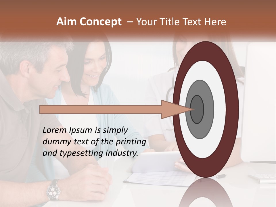 A Group Of Doctors Looking At A Computer Screen PowerPoint Template