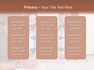 A Group Of Doctors Looking At A Computer Screen PowerPoint Template