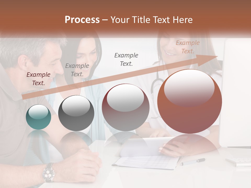 A Group Of Doctors Looking At A Computer Screen PowerPoint Template