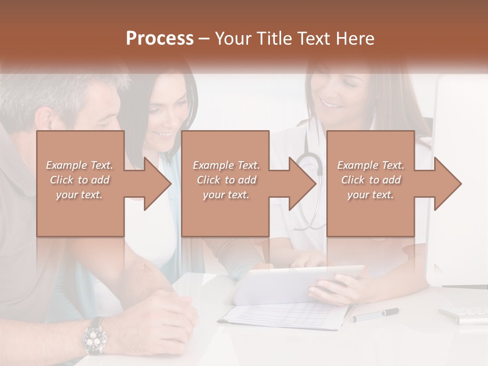 A Group Of Doctors Looking At A Computer Screen PowerPoint Template
