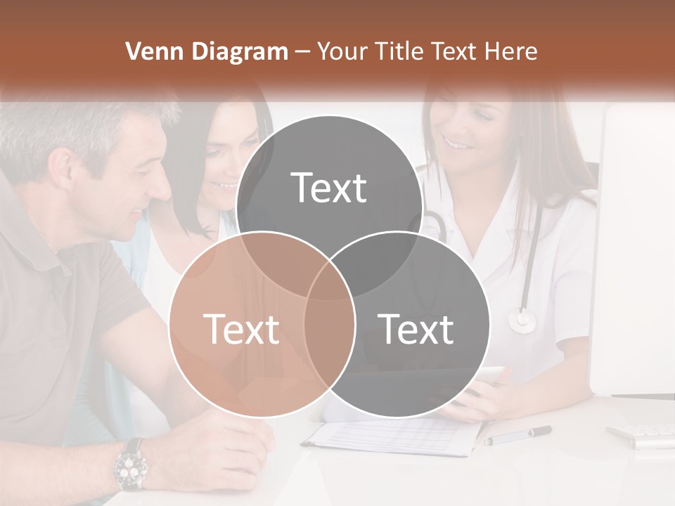 A Group Of Doctors Looking At A Computer Screen PowerPoint Template