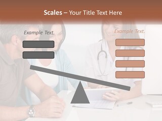 A Group Of Doctors Looking At A Computer Screen PowerPoint Template