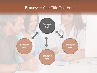 A Group Of Doctors Looking At A Computer Screen PowerPoint Template