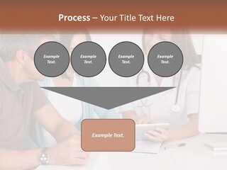 A Group Of Doctors Looking At A Computer Screen PowerPoint Template