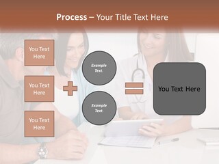 A Group Of Doctors Looking At A Computer Screen PowerPoint Template