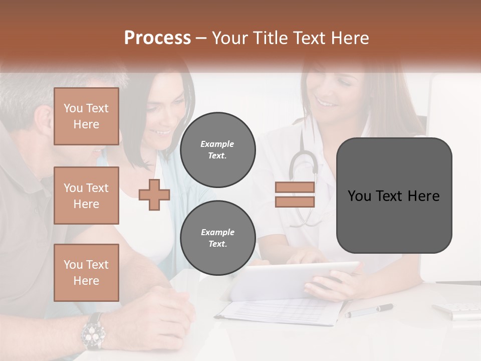 A Group Of Doctors Looking At A Computer Screen PowerPoint Template