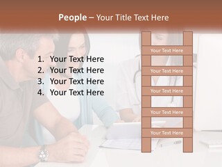 A Group Of Doctors Looking At A Computer Screen PowerPoint Template