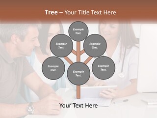 A Group Of Doctors Looking At A Computer Screen PowerPoint Template