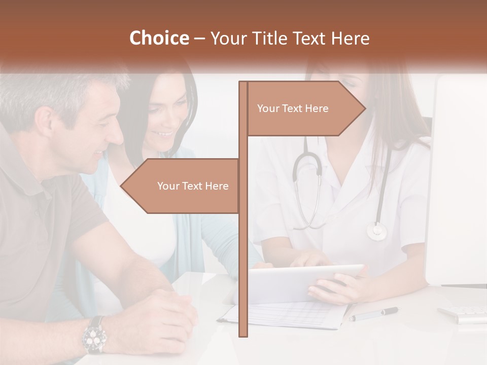 A Group Of Doctors Looking At A Computer Screen PowerPoint Template
