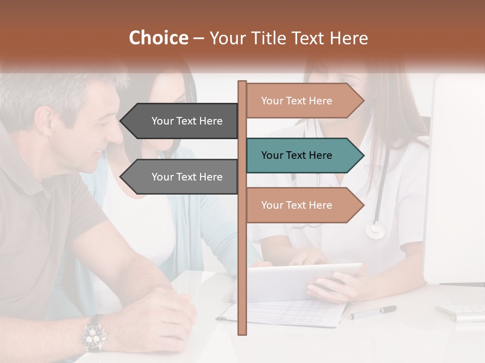 A Group Of Doctors Looking At A Computer Screen PowerPoint Template