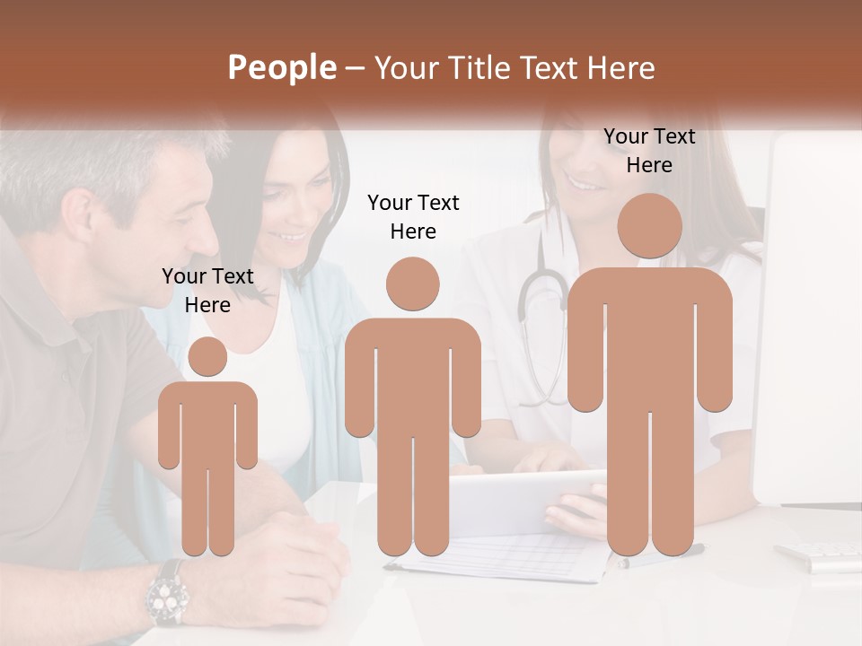 A Group Of Doctors Looking At A Computer Screen PowerPoint Template