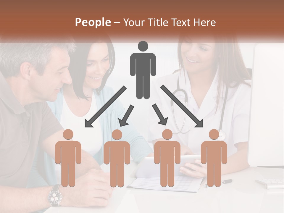 A Group Of Doctors Looking At A Computer Screen PowerPoint Template