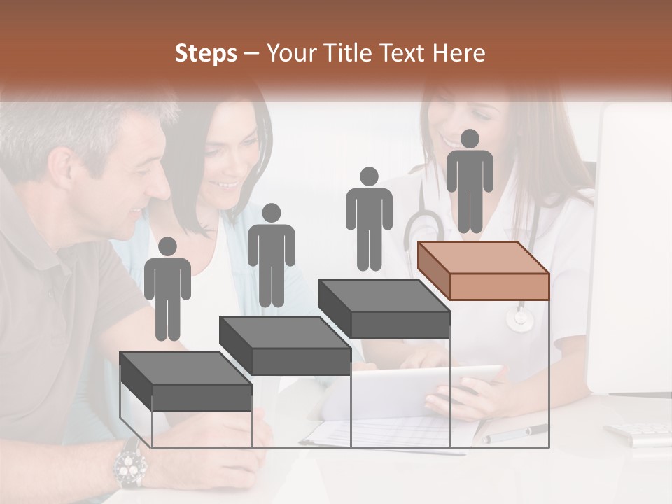 A Group Of Doctors Looking At A Computer Screen PowerPoint Template