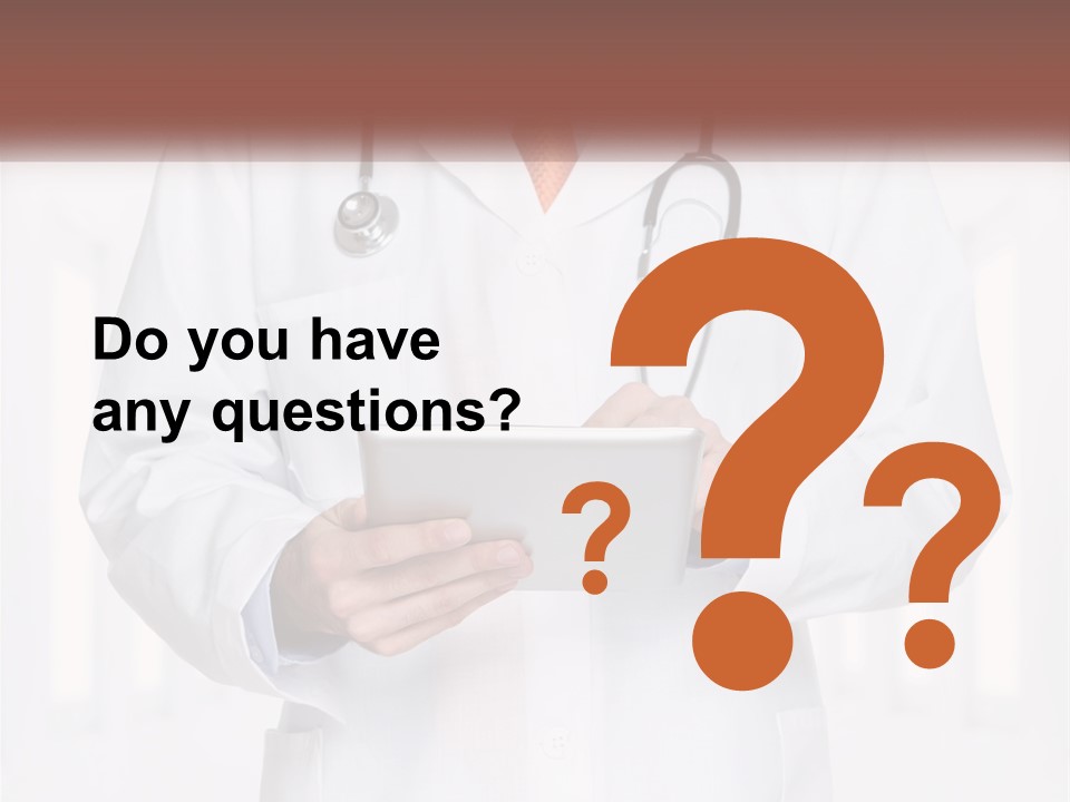 A Doctor Holding A Tablet With A Stethoscope On It PowerPoint Template