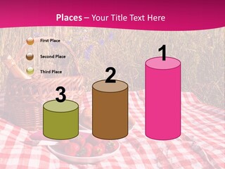 A Picnic With A Basket Of Strawberries And A Plate Of Strawberries On A PowerPoint Template