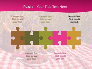 A Picnic With A Basket Of Strawberries And A Plate Of Strawberries On A PowerPoint Template