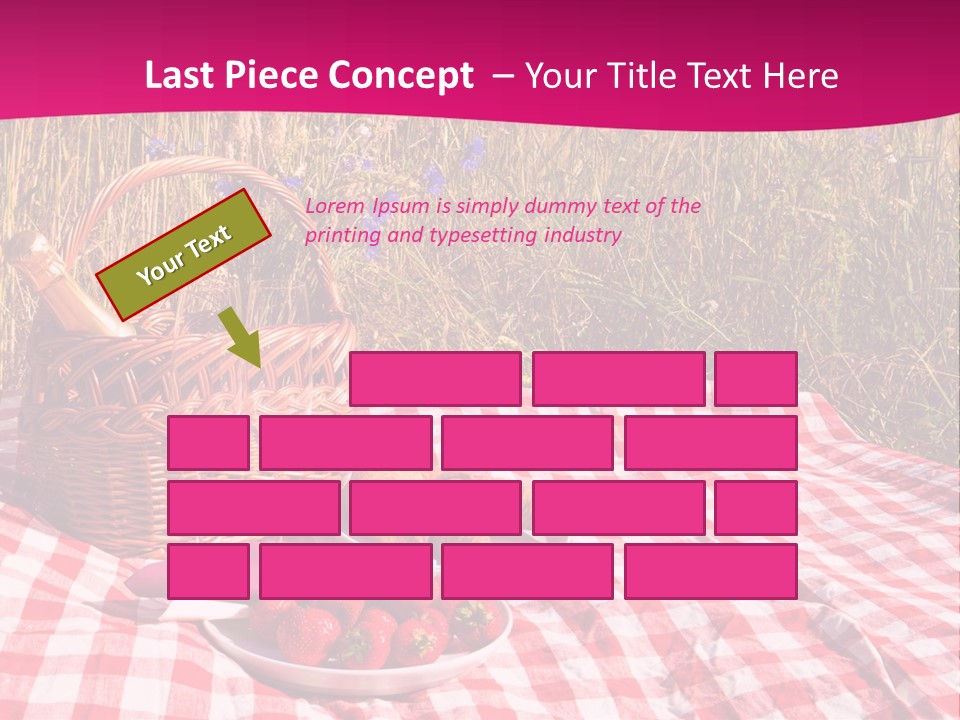 A Picnic With A Basket Of Strawberries And A Plate Of Strawberries On A PowerPoint Template