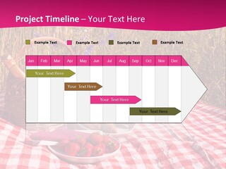 A Picnic With A Basket Of Strawberries And A Plate Of Strawberries On A PowerPoint Template