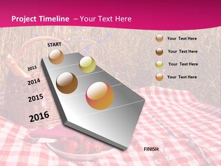 A Picnic With A Basket Of Strawberries And A Plate Of Strawberries On A PowerPoint Template