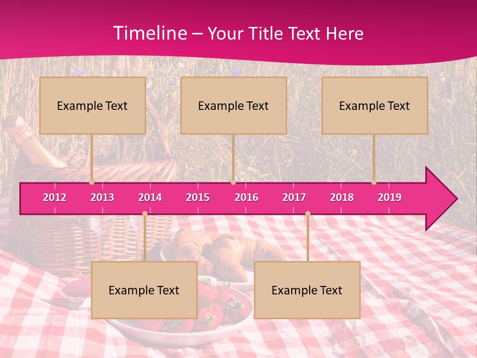 A Picnic With A Basket Of Strawberries And A Plate Of Strawberries On A PowerPoint Template
