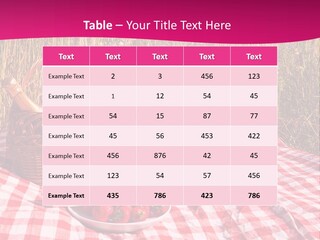 A Picnic With A Basket Of Strawberries And A Plate Of Strawberries On A PowerPoint Template