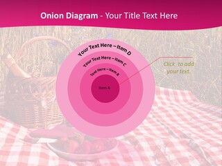 A Picnic With A Basket Of Strawberries And A Plate Of Strawberries On A PowerPoint Template