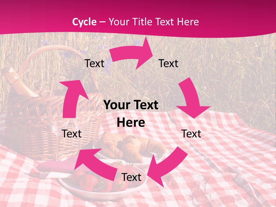 A Picnic With A Basket Of Strawberries And A Plate Of Strawberries On A PowerPoint Template