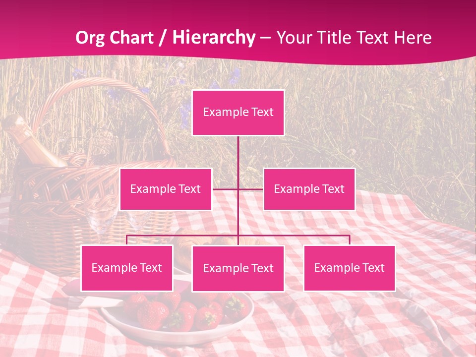 A Picnic With A Basket Of Strawberries And A Plate Of Strawberries On A PowerPoint Template
