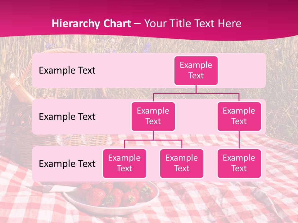 A Picnic With A Basket Of Strawberries And A Plate Of Strawberries On A PowerPoint Template