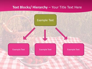 A Picnic With A Basket Of Strawberries And A Plate Of Strawberries On A PowerPoint Template