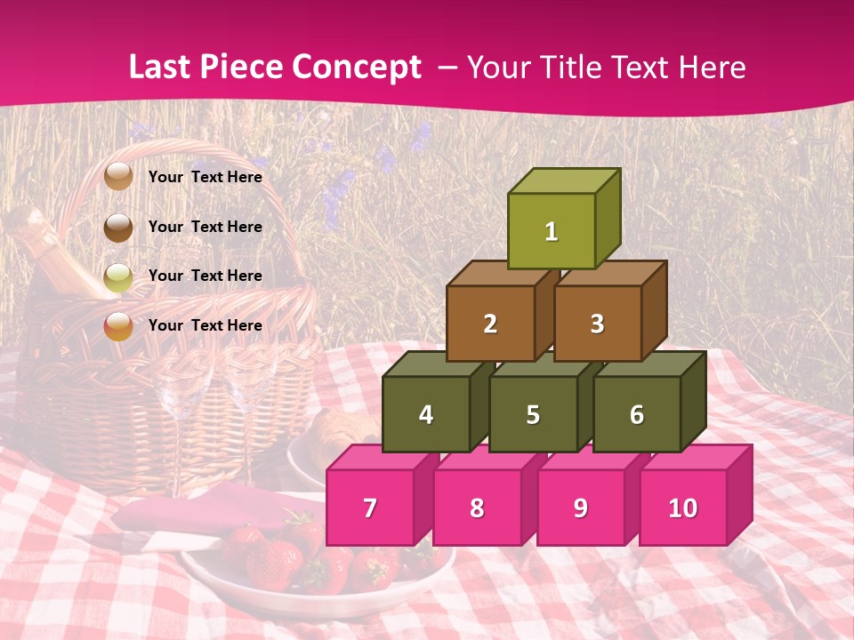 A Picnic With A Basket Of Strawberries And A Plate Of Strawberries On A PowerPoint Template