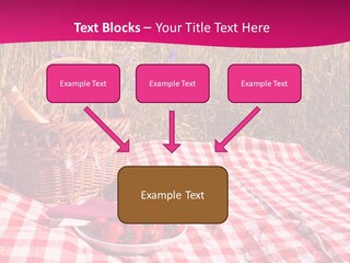 A Picnic With A Basket Of Strawberries And A Plate Of Strawberries On A PowerPoint Template
