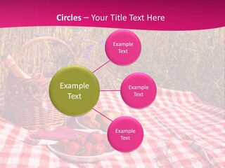 A Picnic With A Basket Of Strawberries And A Plate Of Strawberries On A PowerPoint Template