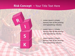 A Picnic With A Basket Of Strawberries And A Plate Of Strawberries On A PowerPoint Template