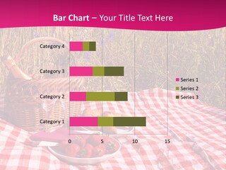 A Picnic With A Basket Of Strawberries And A Plate Of Strawberries On A PowerPoint Template