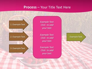 A Picnic With A Basket Of Strawberries And A Plate Of Strawberries On A PowerPoint Template