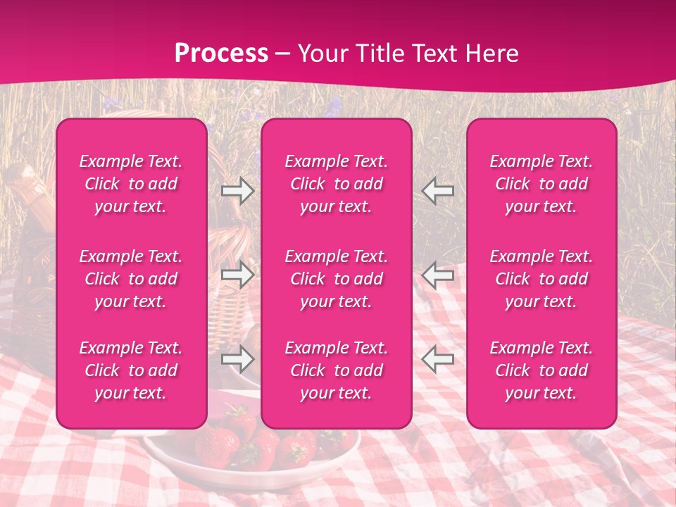 A Picnic With A Basket Of Strawberries And A Plate Of Strawberries On A PowerPoint Template
