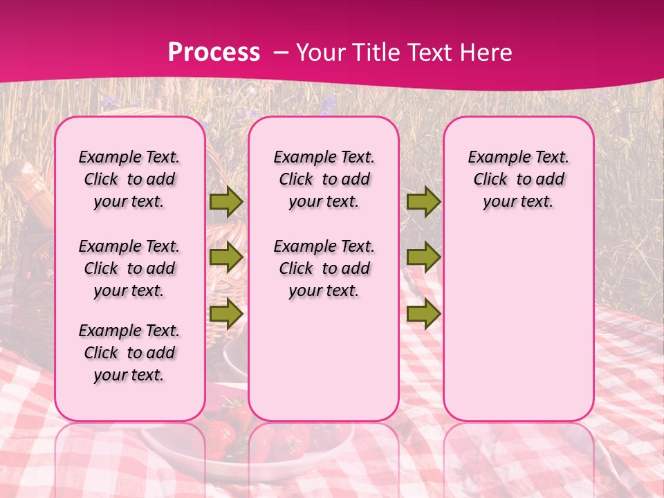 A Picnic With A Basket Of Strawberries And A Plate Of Strawberries On A PowerPoint Template