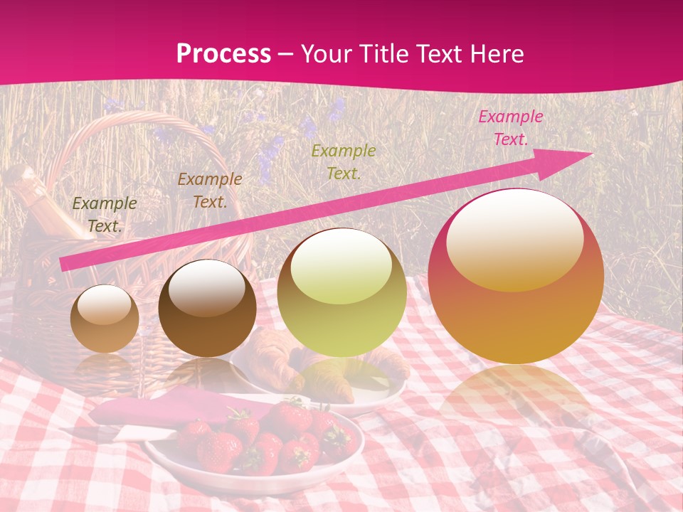 A Picnic With A Basket Of Strawberries And A Plate Of Strawberries On A PowerPoint Template