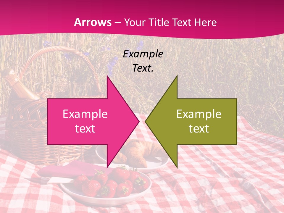 A Picnic With A Basket Of Strawberries And A Plate Of Strawberries On A PowerPoint Template
