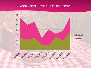A Picnic With A Basket Of Strawberries And A Plate Of Strawberries On A PowerPoint Template