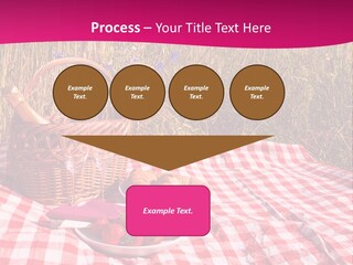 A Picnic With A Basket Of Strawberries And A Plate Of Strawberries On A PowerPoint Template