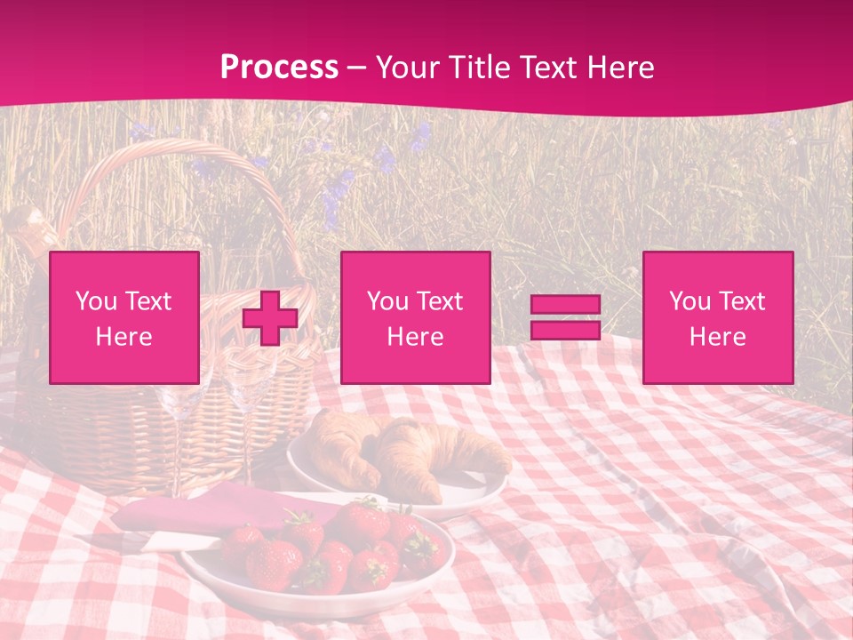 A Picnic With A Basket Of Strawberries And A Plate Of Strawberries On A PowerPoint Template