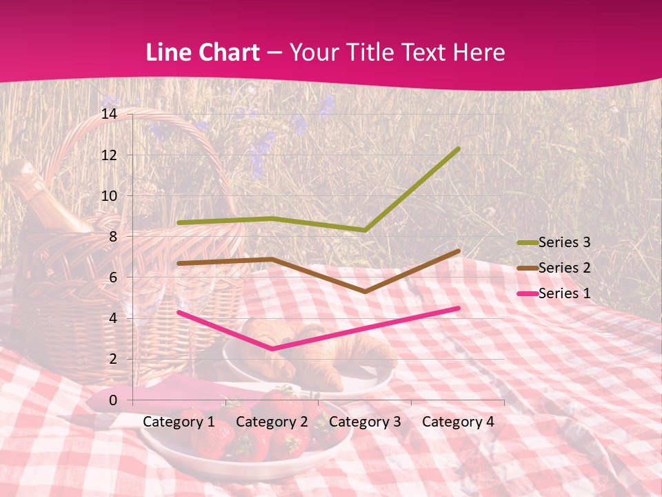 A Picnic With A Basket Of Strawberries And A Plate Of Strawberries On A PowerPoint Template