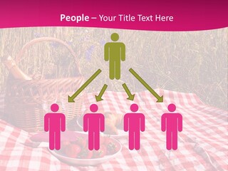 A Picnic With A Basket Of Strawberries And A Plate Of Strawberries On A PowerPoint Template