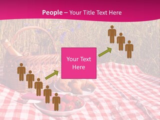 A Picnic With A Basket Of Strawberries And A Plate Of Strawberries On A PowerPoint Template